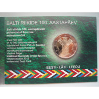 2018-Estonia   The Baltic States 100 (coin card)